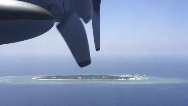 In dispute: An aerial view of a Taiwan-controlled island in the South China Sea.