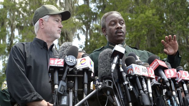 Orange County Sheriff Jerry Demings, right, with Nick Wiley, executive director of the Florida Fish and Wildlife Conservation Commission.