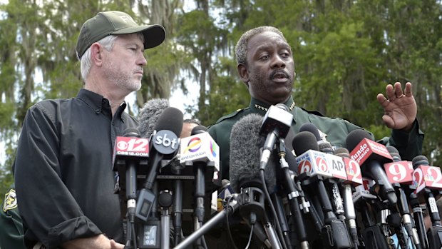 Orange County Sheriff Jerry Demings, right, with Nick Wiley, executive director of the Florida Fish and Wildlife Conservation Commission.