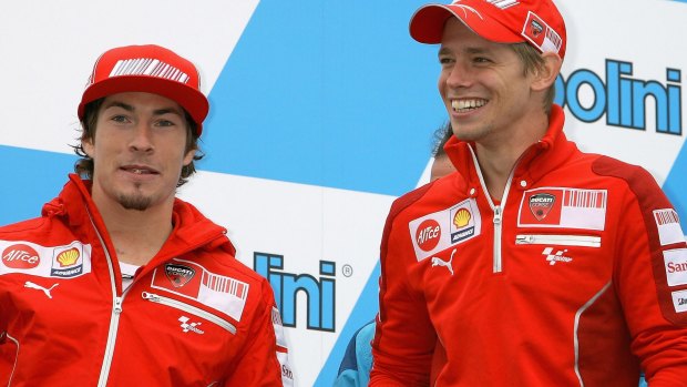 Nicky Hayden and Casey Stoner, pictured in Japan in 2009.