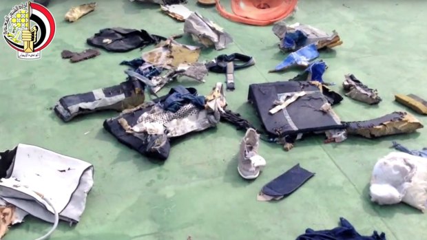 Personal belongings and other wreckage from EgyptAir flight 804. 