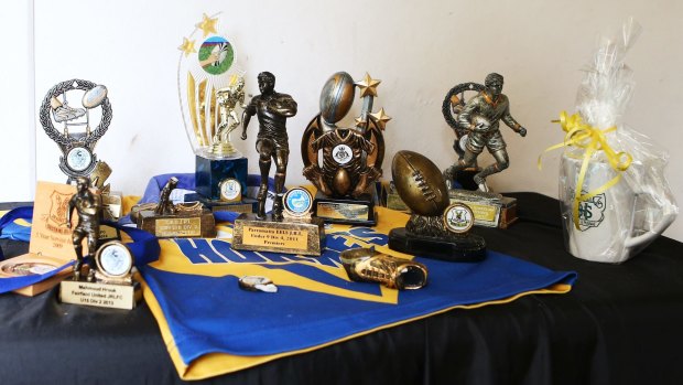 Mahmoud Hrouk's sporting trophies.