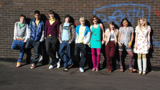 Patel (second from left) and the cast of Skins, his breakthrough TV show. 