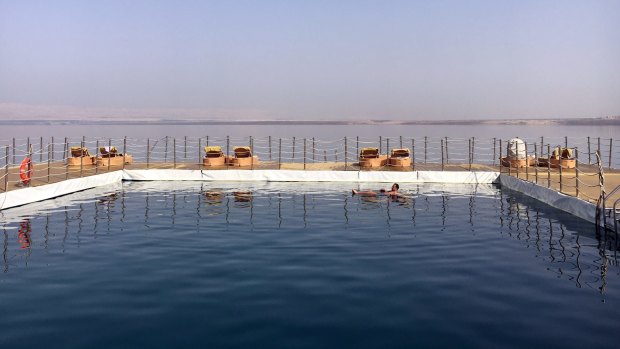 The pontoon at the Hilton Dead Sea Resort.