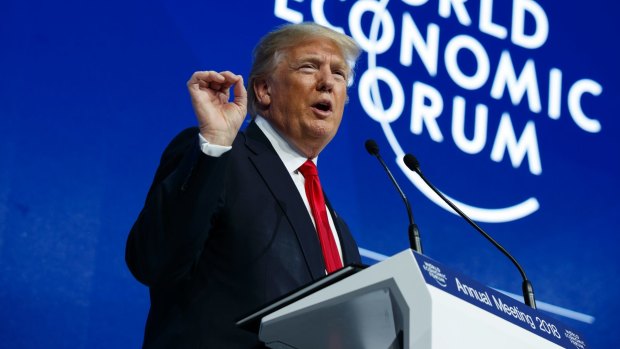 US President Donald Trump delivered a sales pitch to the global elite at the World Economic Forum in Davos, Switzerland.