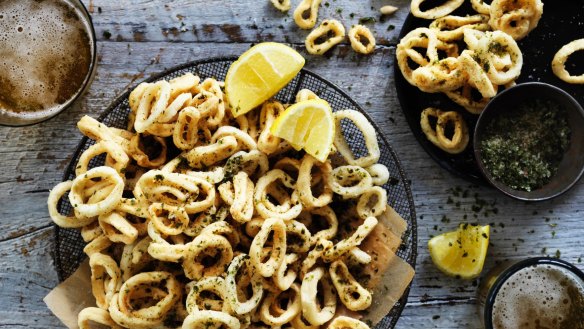 Adam Liaw's crispy squid with nori salt.