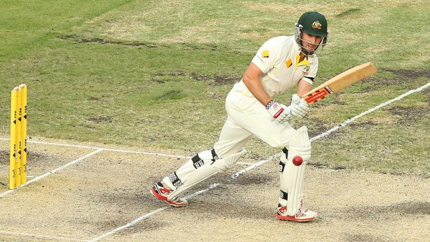 Important runs: Shaun Marsh made a valuable contribution in Australia’s second innings. 