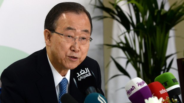 "Sound a call for peace": United Nations Secretary-General Ban Ki-moon.