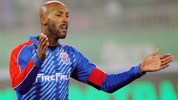 France player Nicolas Anelka in action for Shanghai Shenhua in 2012.