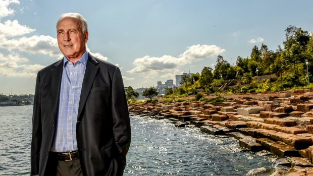 Former prime minister Paul Keating at Barangaroo's headland park.