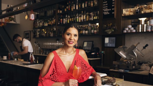 SBS World News co-host Janice Petersen at Continental Deli, Newtown.