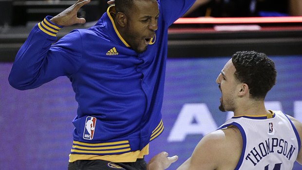 Next step awaits: Golden State's Klay Thompson (right) and Andre Iguodala.