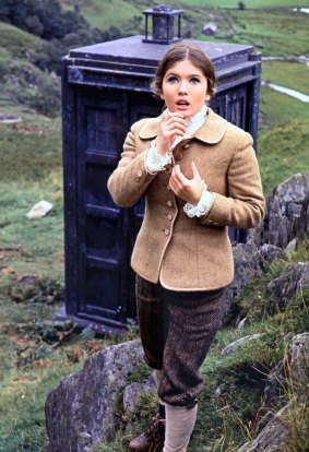 Deborah Watling with the Tardis in <i>Doctor Who</i>. Dudley Simpson "tried the give the music a sense of doom".
