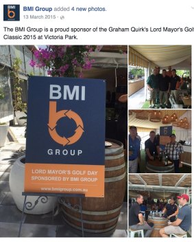 BMI sponsored a golf day for Lord Mayor Graham Quirk in 2015.