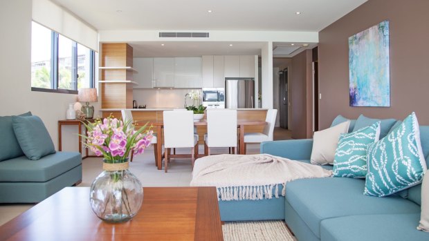 The stylish neutral pallett of Mirage Whitsundays suites.