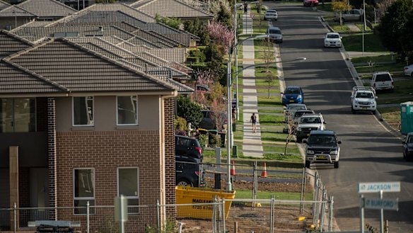 Homes being built in Elderslie, one of the new suburbs surrounding Camden.
