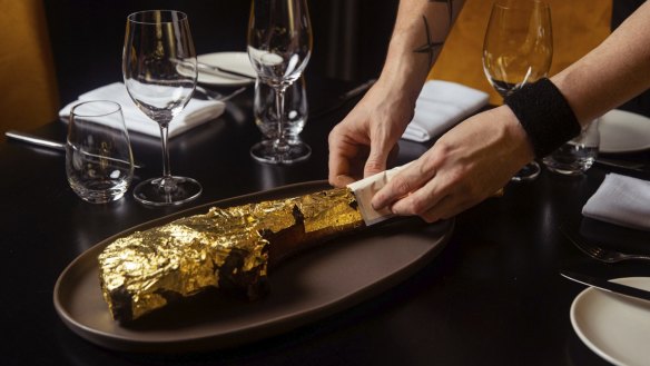 Gold leaf adds more to steak's appearance rather than its flavour. 