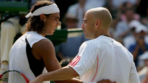 Andre Agassi with Rafael Nadal in 2006.