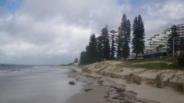 Beach erosion at Botany Bay.
