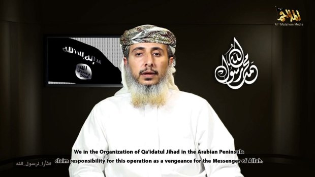 This image grab from a video posted online on Wednesday by Al-Malahem Media, the media arm of Al-Qaeda in the Arabian Peninsula, purportedly shows one of the group's leaders, Nasser bin Ali al-Ansi.