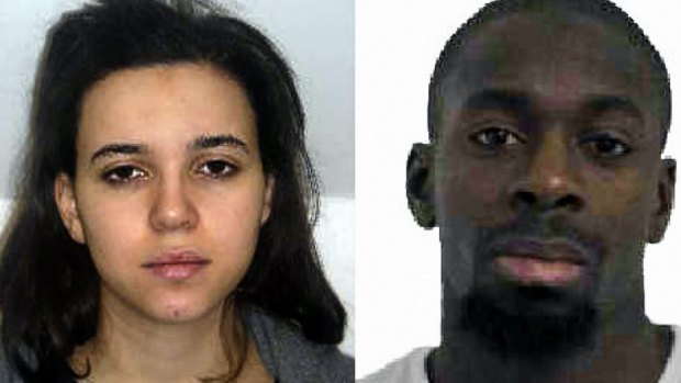 Hayat Boumeddiene (left) and Amedy Coulibaly (right) are suspected of being involved in the killing of a policewoman in Montrouge on January 8. Coulibaly is also supected to have taken  hostages at a kosher grocery store in east Paris.