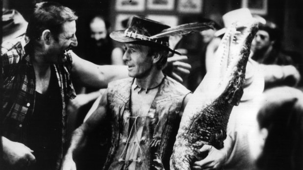 Paul Hogan as Mick Dundee in the 1986 blockbuster <i>Crocodile Dundee</i>. Its success in the US arguably helped pave the way for generations of Australian actors in Hollywood.