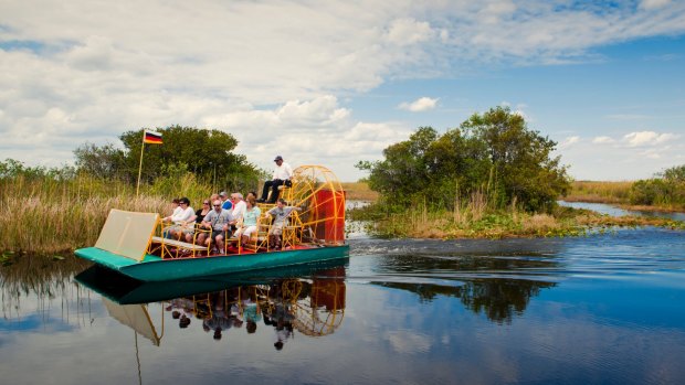  An airboat on the Florida Everglades.