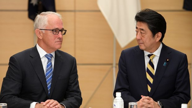 Australian Prime Minister Malcolm Turnbull and Japanese leader Shinzo Abe discussed the TPP during Mr Turnbull's visit to Tokyo this month.
