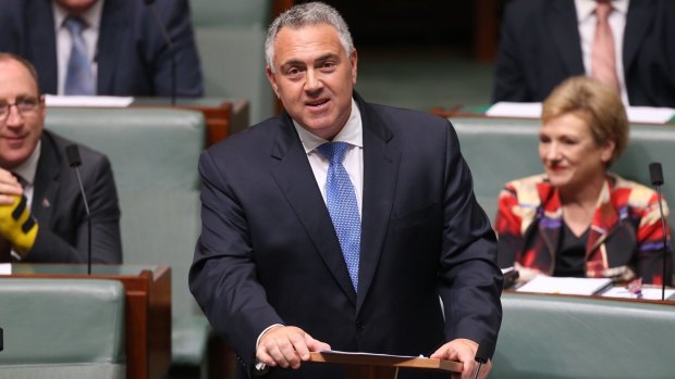 Former treasurer Joe Hockey delivers his valedictory speech at Parliament House in Canberra on Wednesday.
