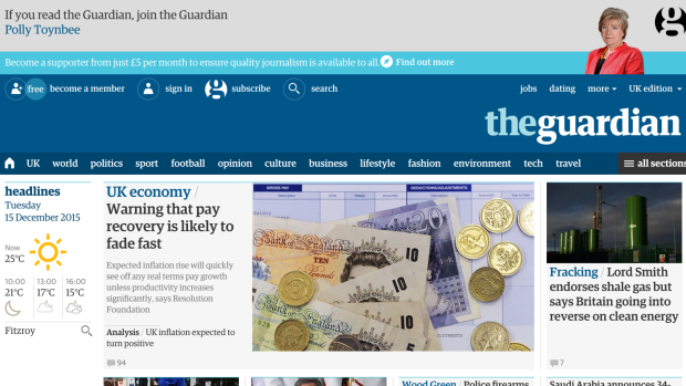 The Guardian's UK website.