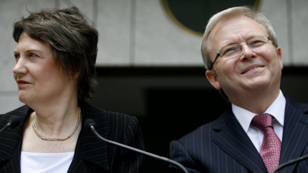 Helen Clark to Kevin Rudd in 2008.