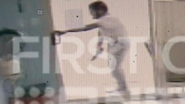 CCTV footage of alleged attacker Ihsas Khan as he tried to force his way into a hairdressing salon on Saturday.