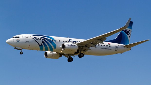 An EgyptAir Boeing 737-800. The airline is your best bet for direct flights in and out of Cairo.