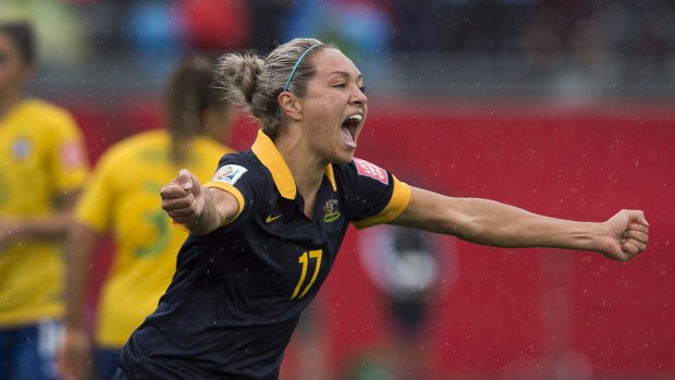Magic moment: Can Kyah Simon be the hero again as she was against Brazil? 