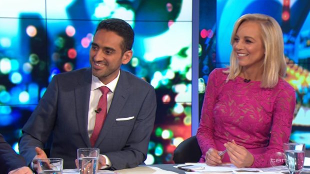 <i>The Project</i> is hosted by Waleed Aly and Carrie Bickmore in Australia. 
