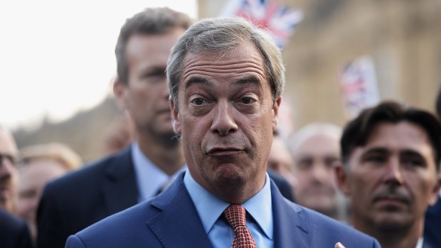 United Kingdom Independence Party leader Nigel Farage in London. 