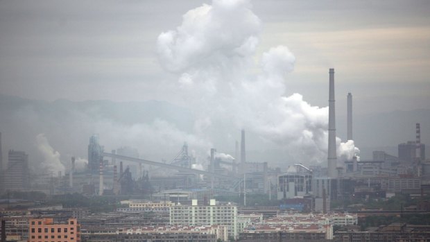 Emissions from a coal-fired power plant in Taiyuan, China.