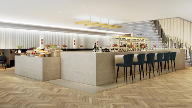 The new split-level lounge will feature dining and bar service.