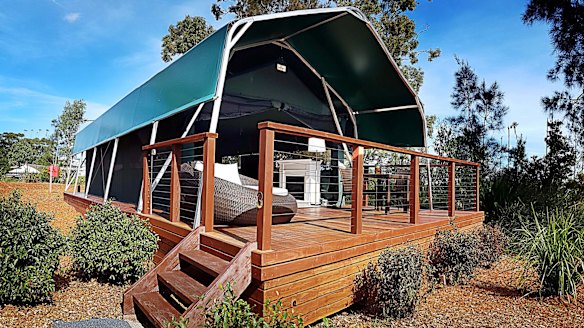 Now that's camping: A luxury tent at Thou Walla Sunset Retreat.