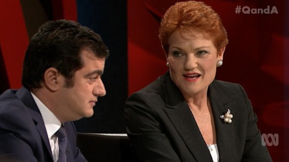 Pauline Hanson repeatedly asked Sam Dastyari if he was a Muslim on Q&A. 