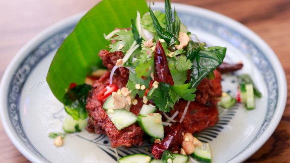 Trout and turmeric fish cakes.