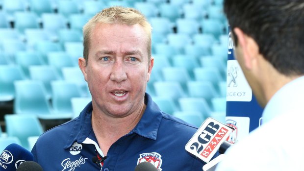 Outburst: Roosters coach Trent Robinson.