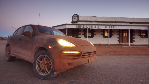 A Porsche Cayenne, which has had a bit of a run in the outback.
