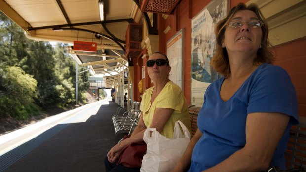 Sandra Duncombe (left) and friend Mandy Madden (right) both from Birrong said they felt they were "forgotten about" in the government's plan for a metro line.