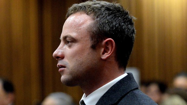 Oscar Pistorius in court in 2014. The family of his slain former girlfriend Reeva Steenkamp is furious that he could be released in August. 