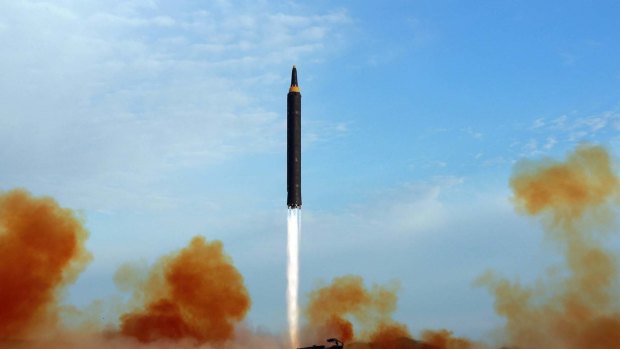 The launch of an intermediate range Hwasong-12 in North Korea, according to the country's official news agency. 