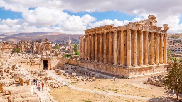 Bacchus temple at the Roman ancient ruins of Baalbek, Lebanon.