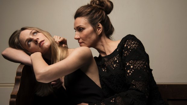 Taylor Ferguson as Karin (left) and Sara Wiseman as Petra in an erotically charged production about masochism and narcissism.