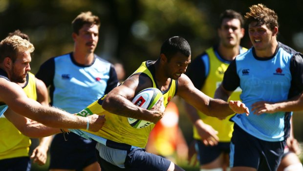Playmaker: Kurtley Beale trains at five-eighth with the Waratahs on Tuesday.