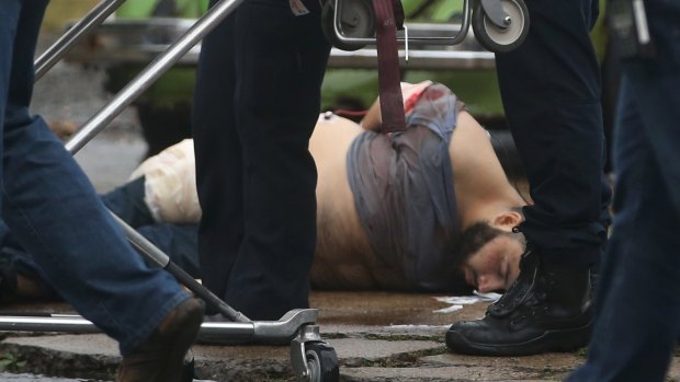 Rahami after a gunfight with police.